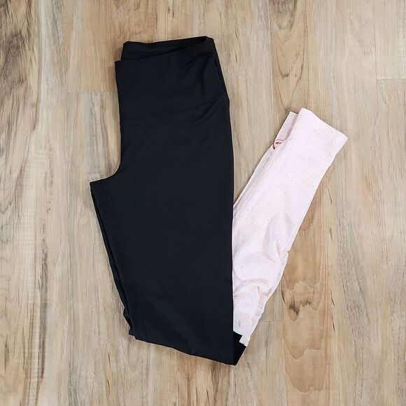 💜Studio by Capezio Black & Pink High Waist Anastasia Stirrup Pants Small - Picture 2 of 12